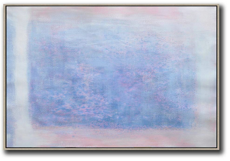 Hand Painted Canvas Art,Oversized Horizontal Contemporary Art,Wall Art Ideas For Living Room,Pink,Blue,Purple,White.etc